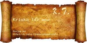 Kriska Tímea névjegykártya